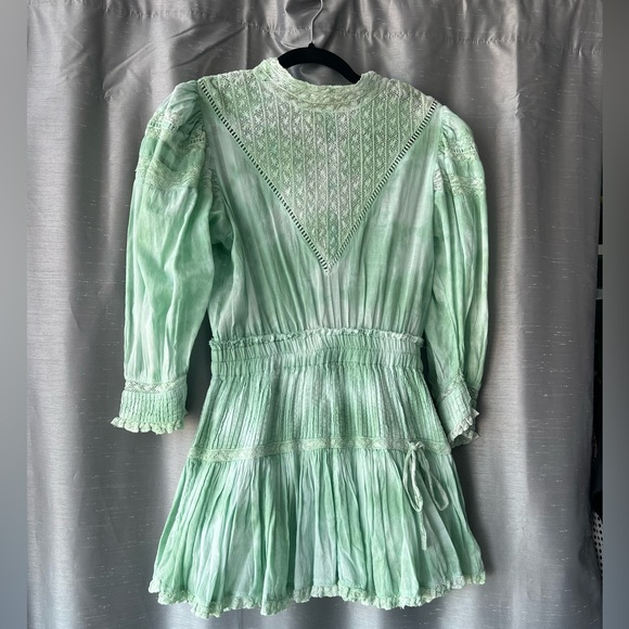 LoveShackFancy Green Mini Dress Large - Picture 4 of 6